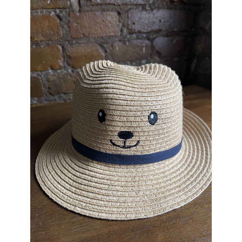 The Children’s Place Baby Bear Straw Sun Hat 0-6 Months Natural NWT